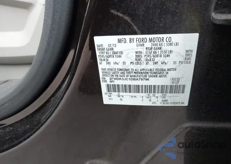 2013 Ford Edge Sel z USA, uszkodzony, nr VIN 2FMDK3JC1DBA79796